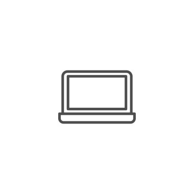 Beyaz arka plan üzerinde izole dizüstü hat simge vektör