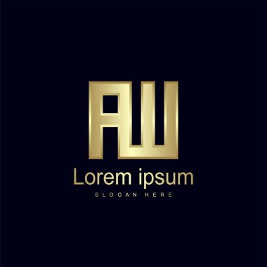 İlk mektup Ah Logo şablonu vektör tasarımı