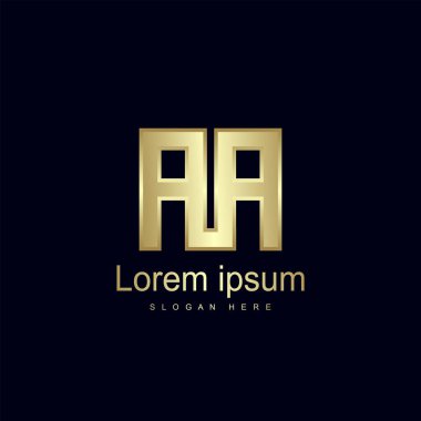 İlk harf Aa Logo şablonu vektör tasarımı