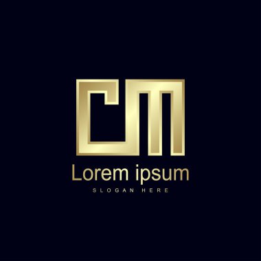 İlk mektup Cm logo vektör tasarım şablonu