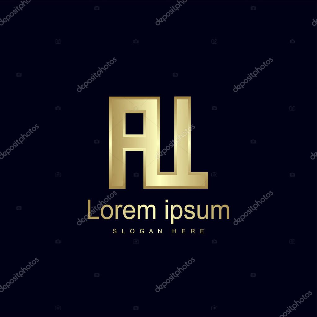 Initial Letter AT Logo Template Vector Design