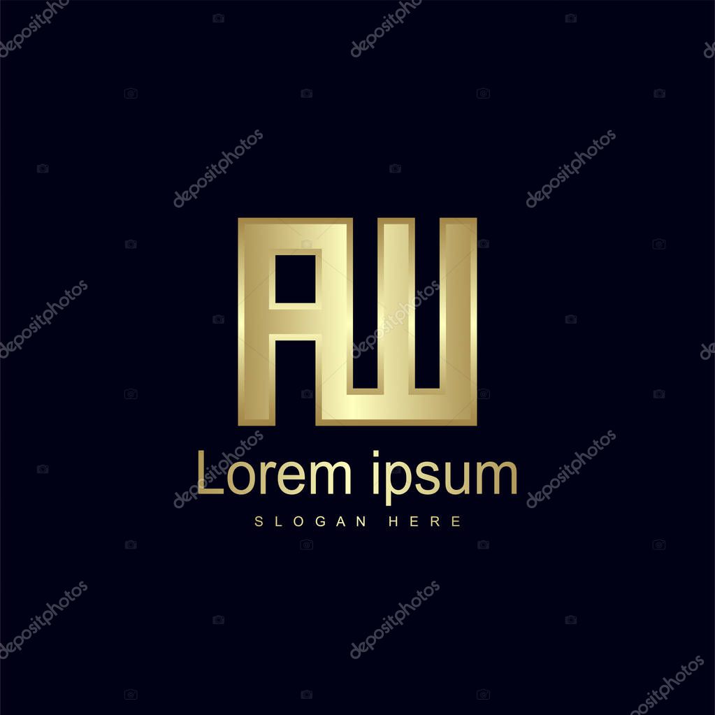 Initial Letter AW Logo Template Vector Design