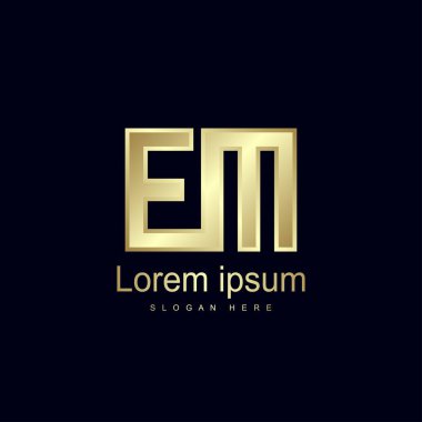 İlk harf Em Logo şablonu vektör tasarımı