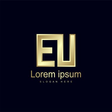 İlk mektubu AB Logo şablonu vektör tasarımı