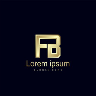 İlk harf Fb Logo şablonu vektör tasarımı