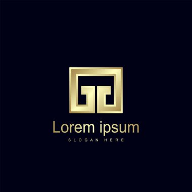 İlk harf Gg Logo şablonu vektör tasarımı