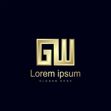 İlk harf Gw Logo şablonu vektör tasarımı