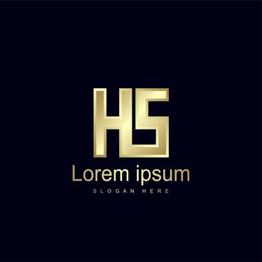 İlk harf Hs Logo şablonu vektör tasarımı