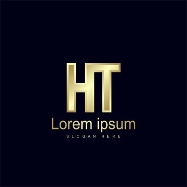 İlk harf Ht Logo şablonu vektör tasarımı