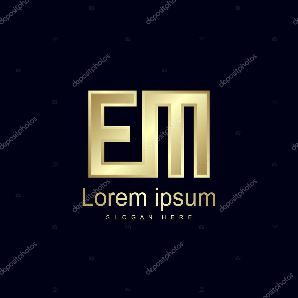 Initial Letter EM Logo Template Vector Design