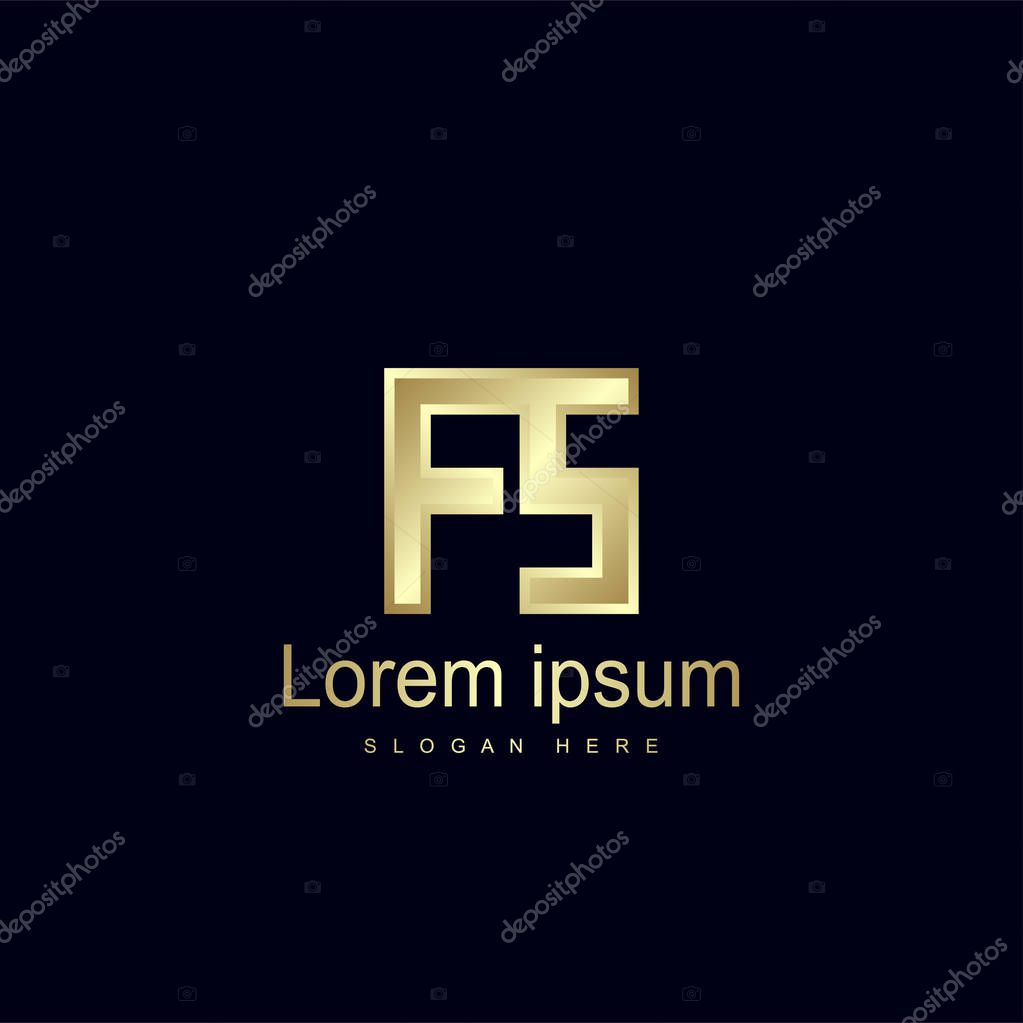 Initial Letter FS Logo Template Vector Design