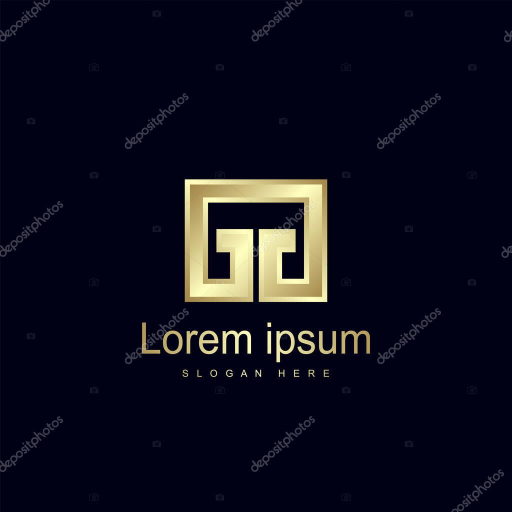Initial Letter GG Logo Template Vector Design