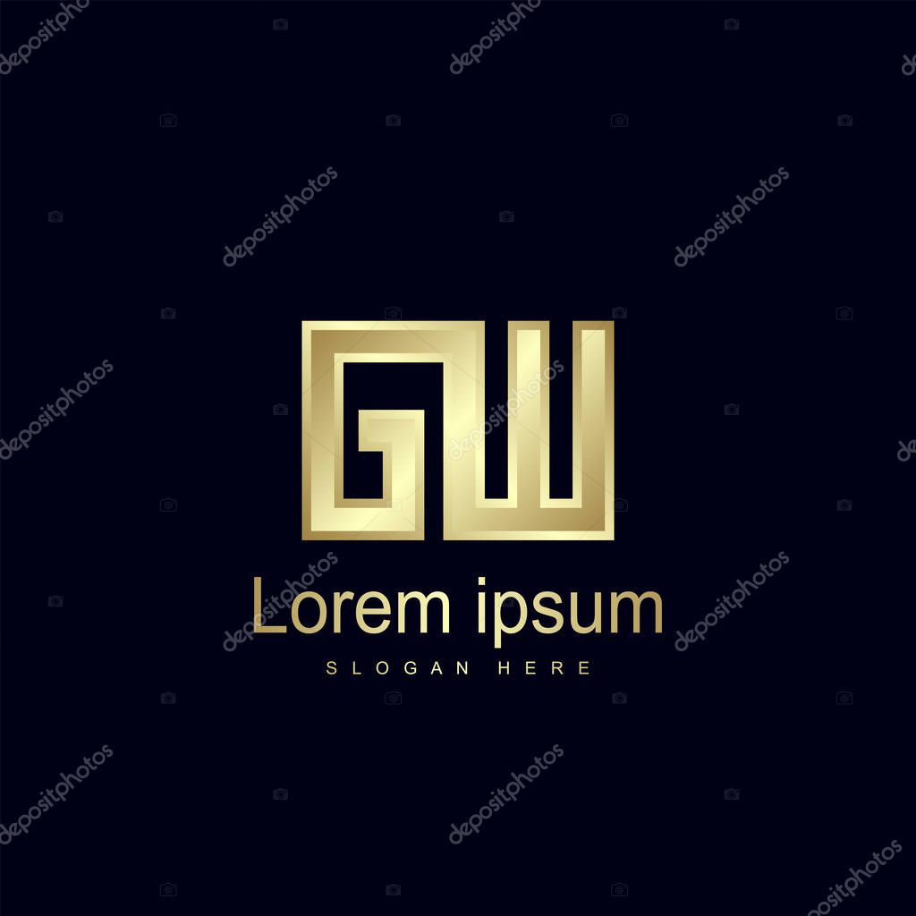 Initial Letter GW Logo Template Vector Design