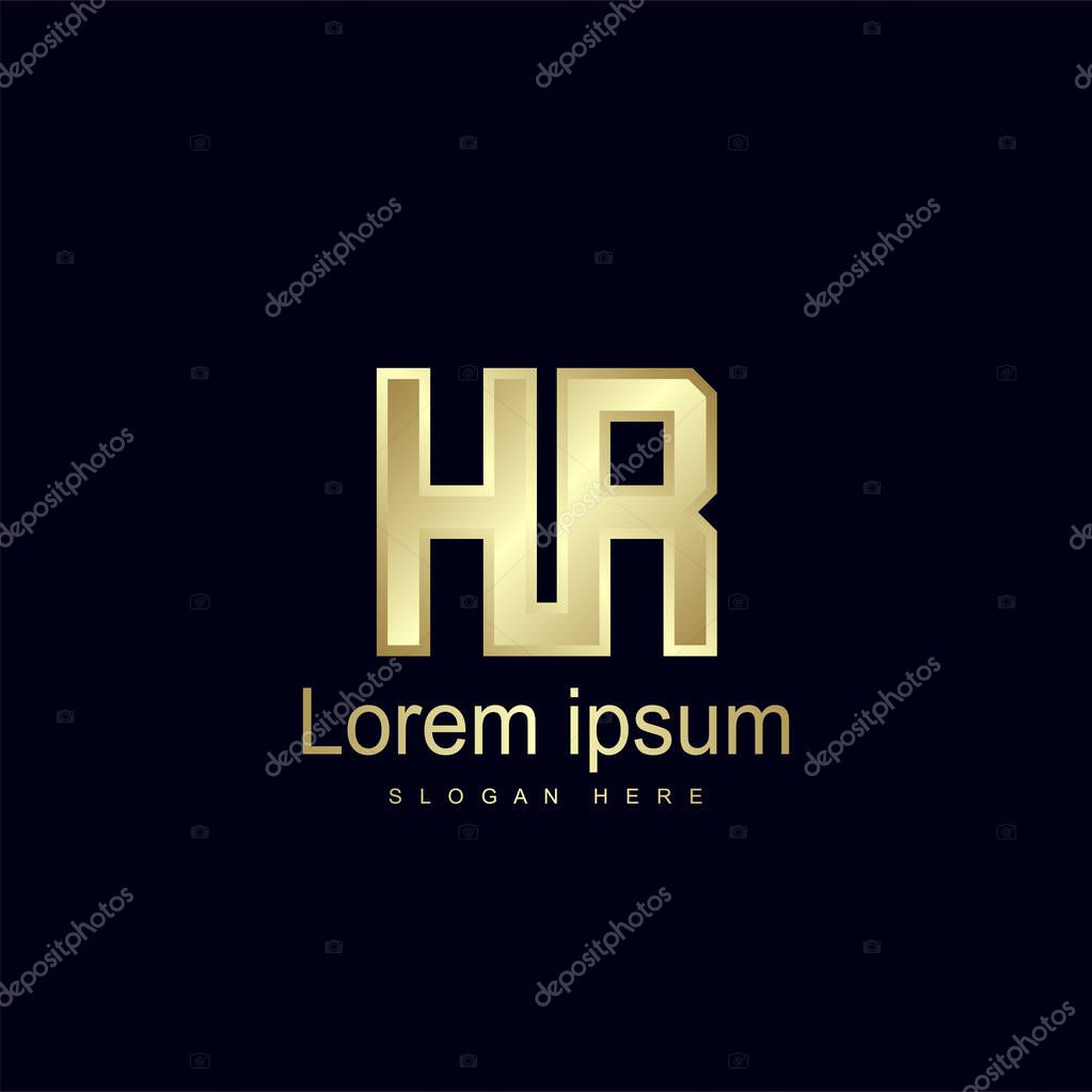Initial Letter HR Logo Template Vector Design