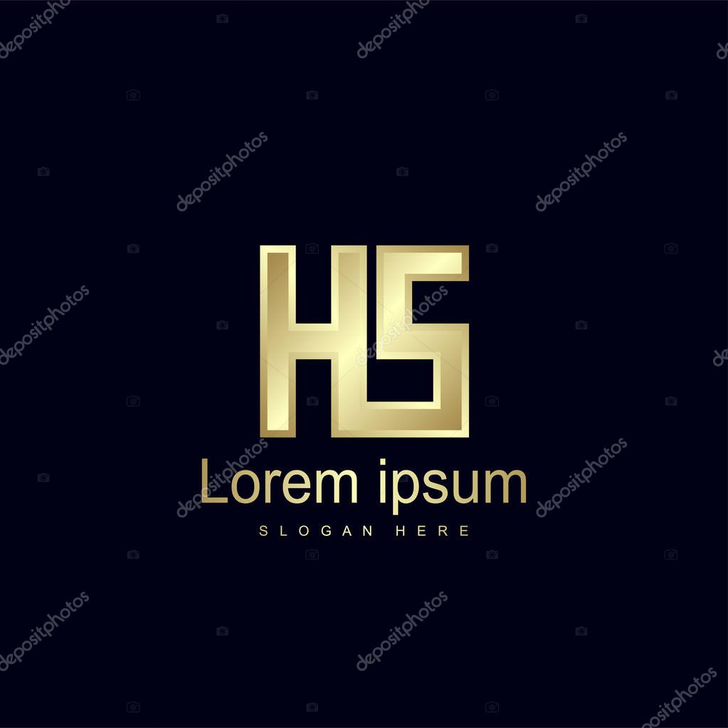 Initial Letter HS Logo Template Vector Design