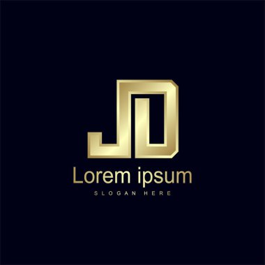 İlk harf Jd Logo şablonu vektör tasarımı