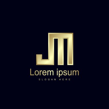 İlk harf Jm Logo şablonu vektör tasarımı