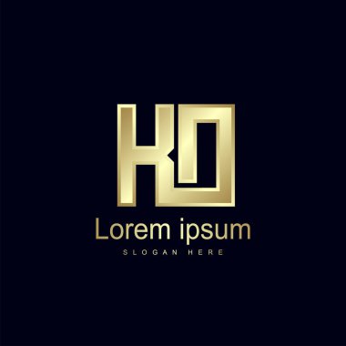 İlk harf Ko Logo şablonu vektör tasarımı