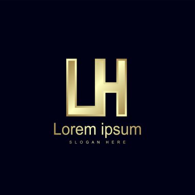 İlk harf Lh Logo şablonu vektör tasarımı