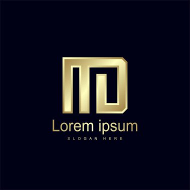 İlk mektup Md Logo şablonu vektör tasarımı