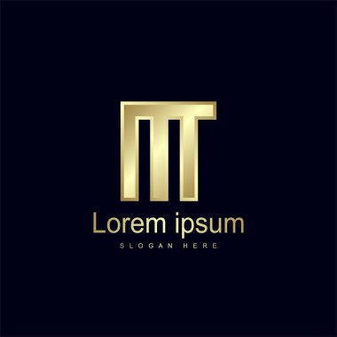 İlk harf Mt Logo şablonu vektör tasarımı