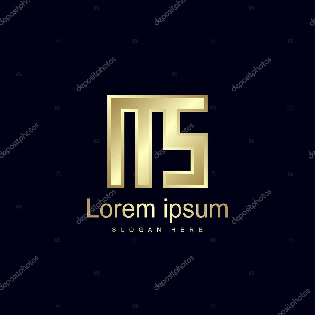 Initial Letter MS Logo Template Vector Design