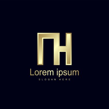 İlk mektup Nh Logo şablonu vektör tasarımı