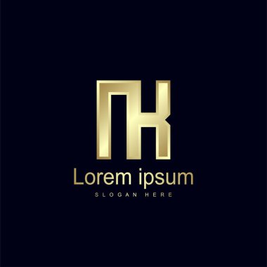 İlk harf Nk Logo şablonu vektör tasarımı