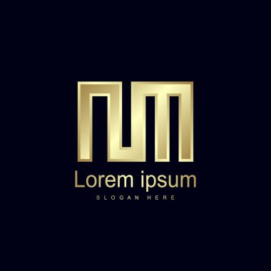 İlk harf Nm Logo şablonu vektör tasarımı