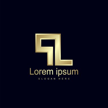 İlk mektup Pl Logo şablonu vektör tasarımı