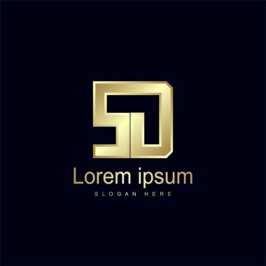 İlk harf Sd logosu şablonu vektör tasarımı