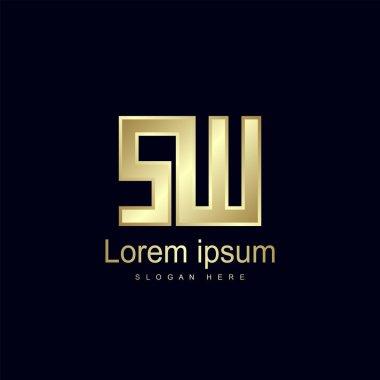İlk harf Sw Logo şablonu vektör tasarımı