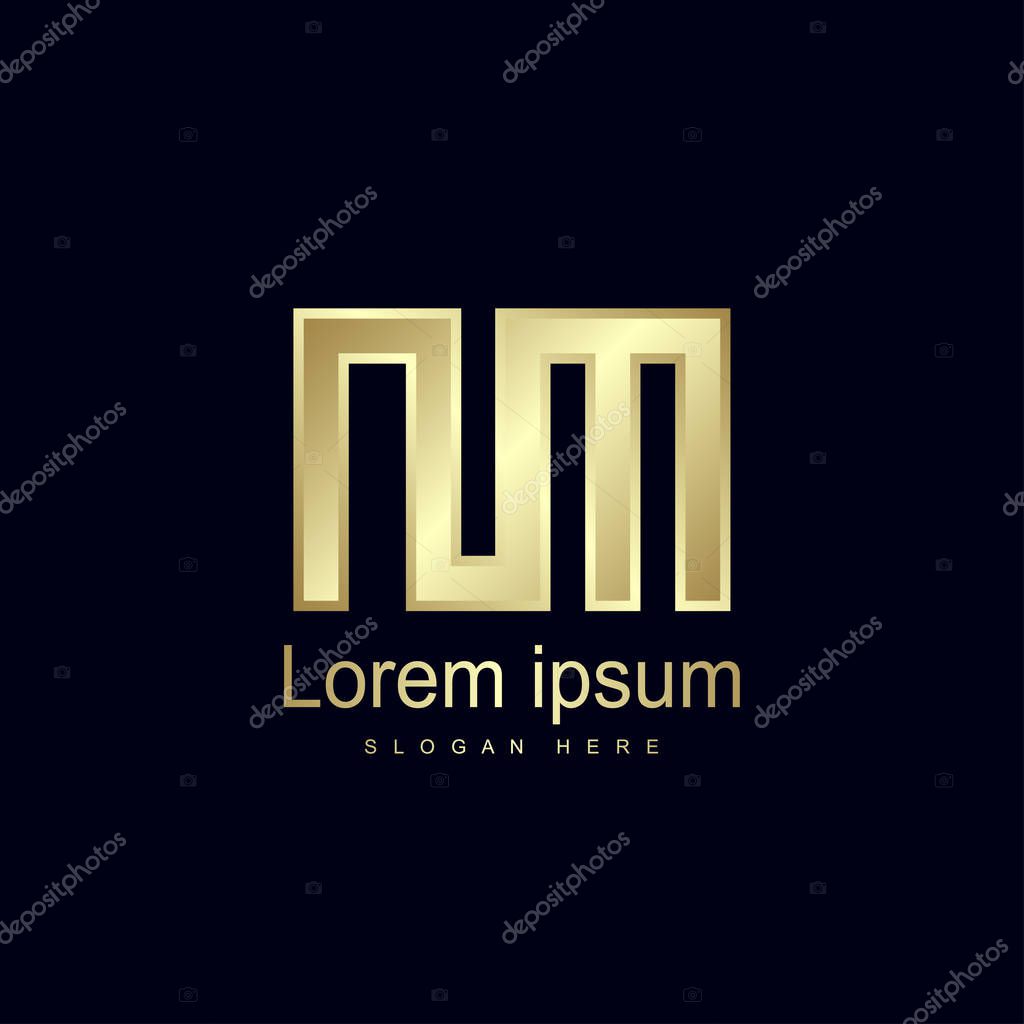 Initial Letter NM Logo Template Vector Design