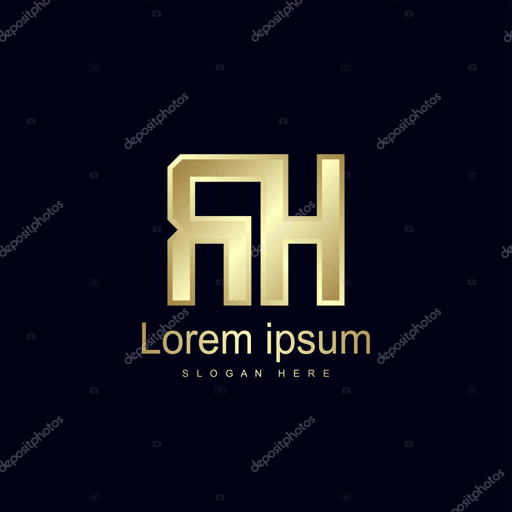 Initial Letter RH Logo Template Vector Design