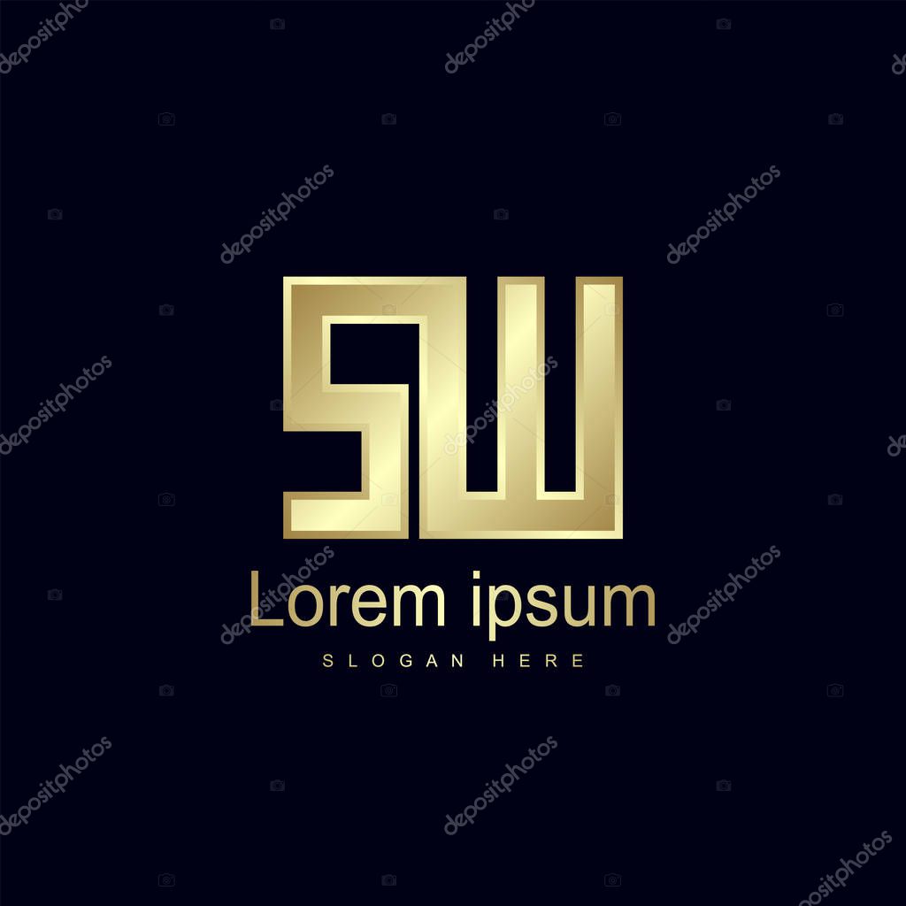 Initial Letter SW Logo Template Vector Design
