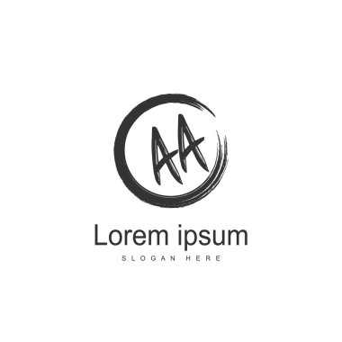 İlk harf Aa Logo şablonu vektör tasarımı