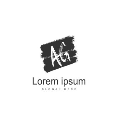 İlk mektup Ag Logo şablonu vektör tasarımı