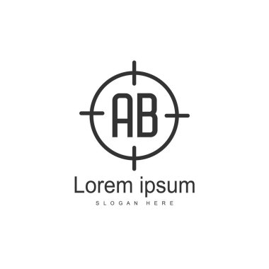 İlk mektubu Ab Logo şablonu vektör tasarımı