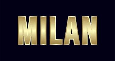 Milan şehir Tipografi vektör tasarımı. Selamlar T-shirt, poster, kartı ve daha fazlası için