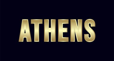 Atina şehir Tipografi vektör tasarımı. Selamlar T-shirt, poster, kartı ve daha fazlası için
