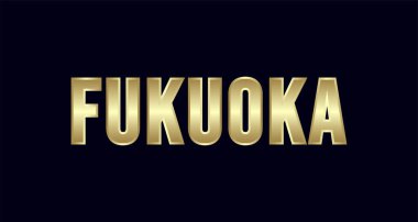 Fukuoka City Tipografi vektör tasarımı. Selamlar T-shirt, poster, kartı ve daha fazlası için
