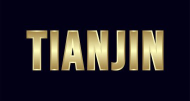 Tianjin şehir Tipografi vektör tasarımı. Selamlar T-shirt, poster, kartı ve daha fazlası için