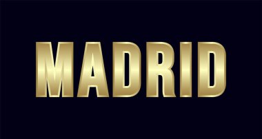 Madrid şehir Tipografi vektör tasarımı. Selamlar T-shirt, poster, kartı ve daha fazlası için