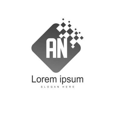 Bir harf Logo tasarımı. Basit ve yaratıcı siyah harf konsept illüstrasyon.