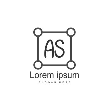 Harf Logo tasarım olarak. Basit ve yaratıcı siyah harf konsept illüstrasyon.