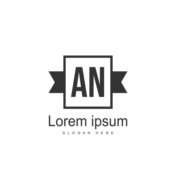 Logo Lettres Illustration Concept Lettre Noire Simple Créative — Image vectorielle