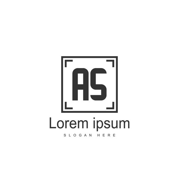 Als Buchstaben Logo Design Einfache Und Kreative Konzeptillustration Schwarzen Buchstaben — Stockvektor