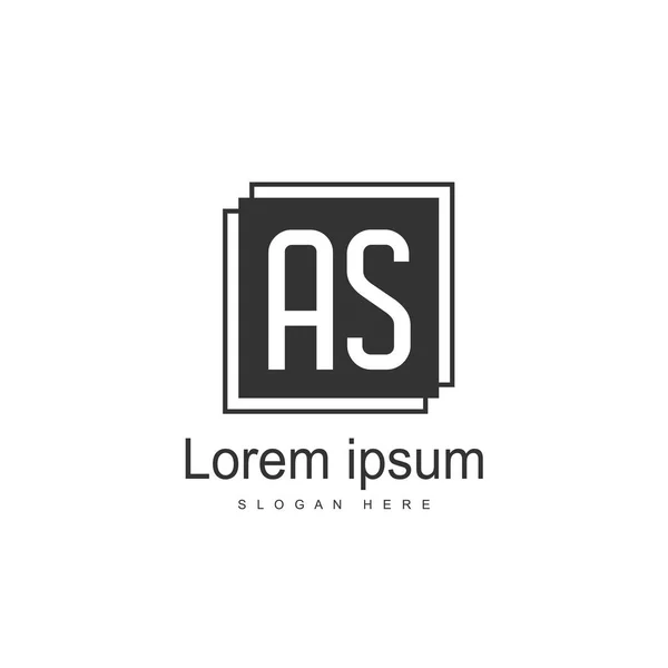 Als Buchstaben Logo Design Einfache Und Kreative Konzeptillustration Schwarzen Buchstaben — Stockvektor