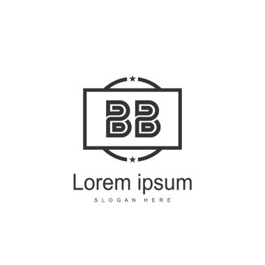 Mektup Logo Bb şablon vektör tasarımı