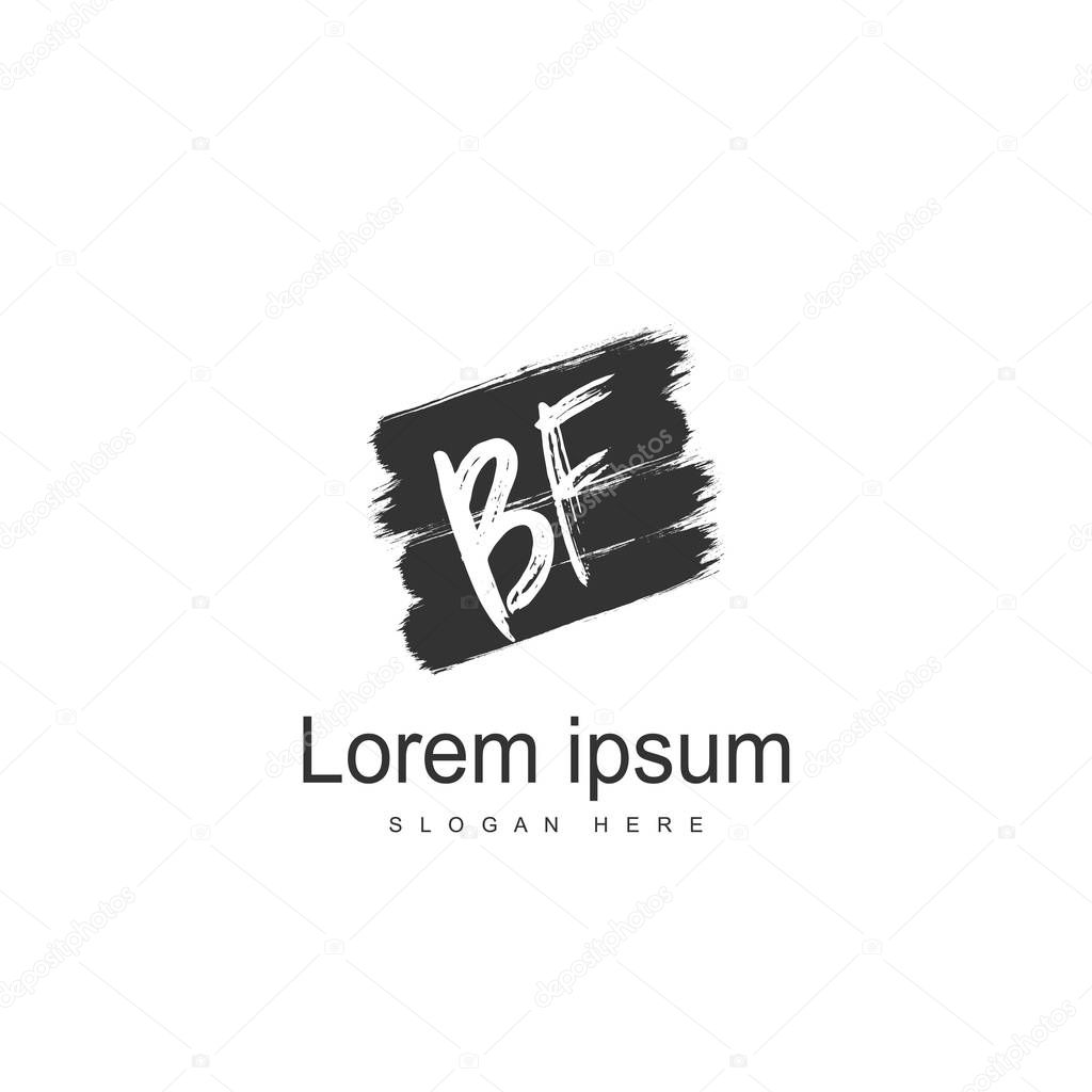 Initial BF Letter Logo Template Design